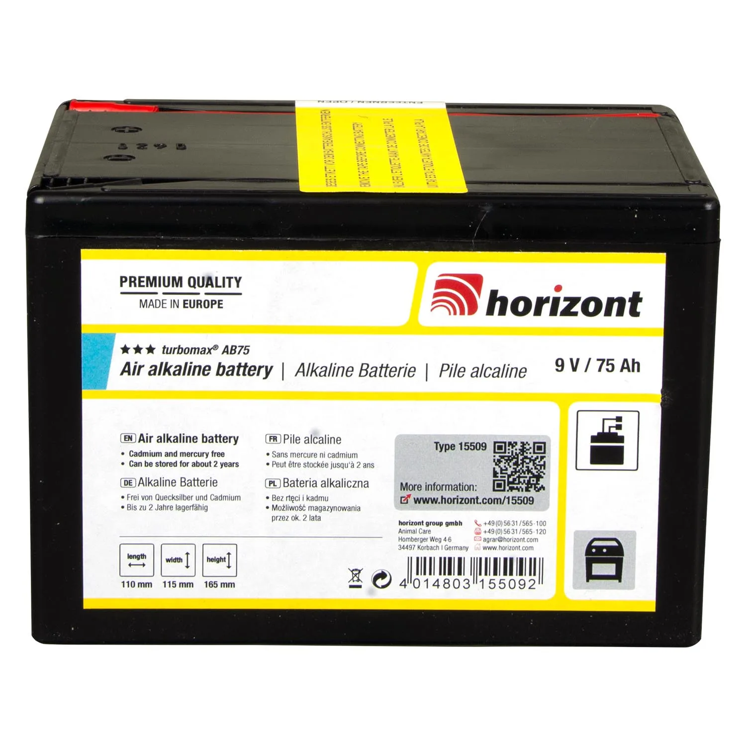 BATERIJA-HORIZONT-alkalna-75-Ah-9-V Baterija alkalna Horizont