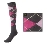 Čarape Kavalkade antracit/ljubičasta