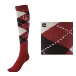 Čarape Kavalkade bordo/sive