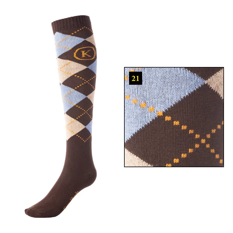 rjava svetlo modra Nogavice Kavalkade rjava/sv.modra - slika 1